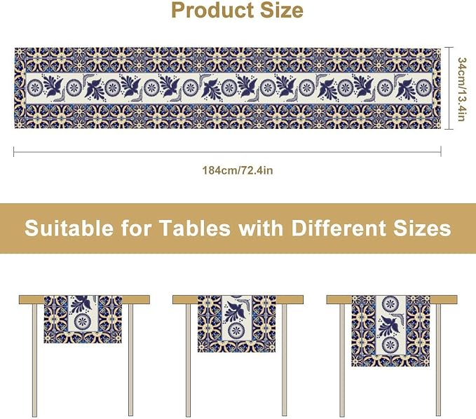 Floral Bird Mexican Table Runner, 13x120 Inch - Image 3