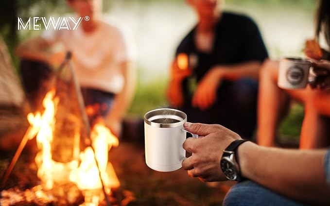 MEWAY 12oz Coffee Mug With Handle 4 Pack Bulk, Stainless Steel Insulated Travel - Image 8