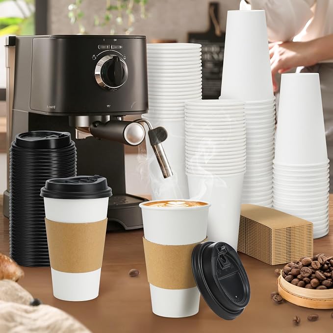 Lamosi 50 Pack 12 oz Disposable Coffee Cups - Image 4