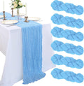 6 Pack 10Ft Baby Blue Cheesecloth Table Runner 23 x 120 Inch | Gauze Rustic by CKIKU