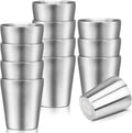 Metal Drinking Cups, 10 oz Insulated Tumbler, 12 Pack Double Wall Unbreakable by Offiper