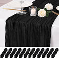 12 Pack Black Cheesecloth Table Runner 17x108 Inch Boho Rustic Semi Sheer Gauze by Unknown