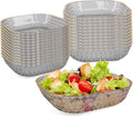 Clear Plastic Bowls, 24 Pack 22 Oz Plastic Serving Bowl Salad Serving Bowl Fruit Salad Bowl For Party Wedding Birthday Snack Fruit (Grey)