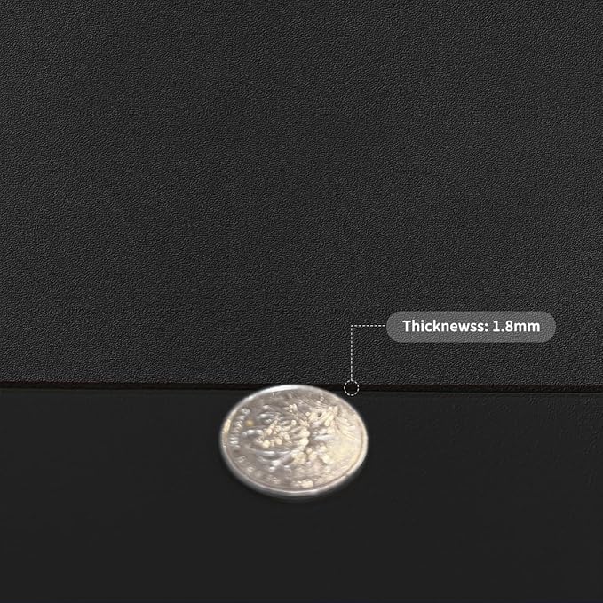 Leather Table Cover,1.8mm Thick,24x54 Inch Table Protector,Coffee Table Protector,Coffee Table Cover,Dining Table Pads.(Black+Black,24x54)