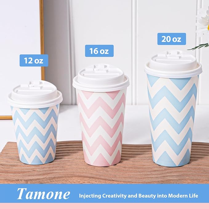 Tamone 100 PACK 16OZ Disposable Coffee Cups - Image 4