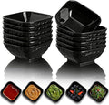 Berglander Dip Bowls Set 12pcs, 6 oz Black Plastic Dipping Bowls, Matte Stone by Berglander