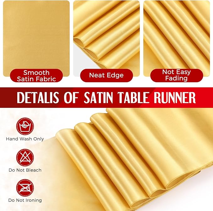 Breling 24 Pack Red and Gold Disposable Plastic Tablecloths and Satin Table Runner Set, 54 x 108 Inch Tablecloth, 12 x 108 Inch Table Runners for Wedding Graduation Birthday Baby Shower New Year