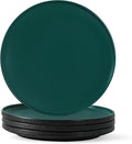Stoneware Dinner Plates Set of 4, 10.25 Inch Plates for Steak, Pasta, Ceramic Plates Sets, Microwave Safe, Dishwasher Safe, Versatile for All Seasons, Matte Green