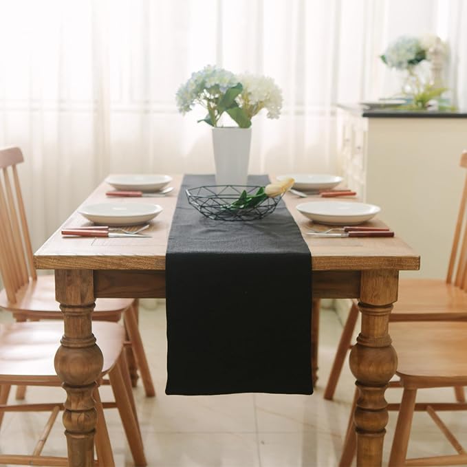 2 Piece Fabric in 1 Dinning Table Runner 12 x 48 Inches Farmhouse Kitchen by NATUS+WEAVER