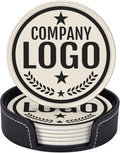 Custom Leather Coasters with Logo by Handmade