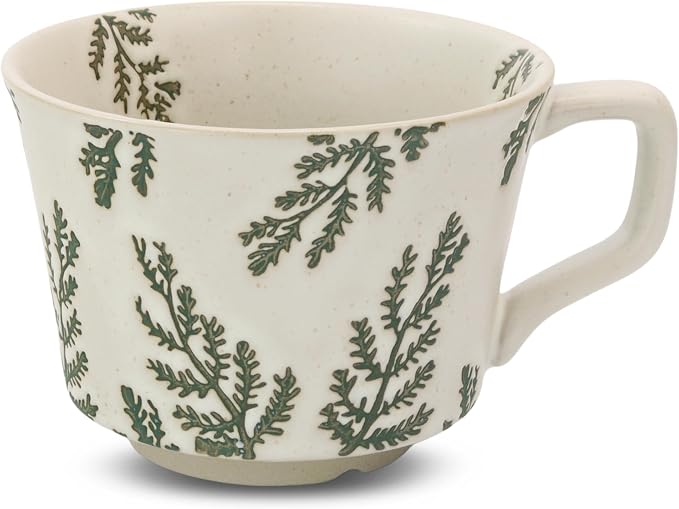 11 oz Ceramic Coffee Mug, Stoneware Teacup by LINVIA