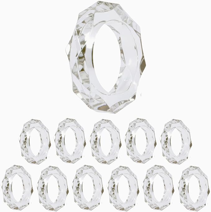 ALPHA Living HOME Transparent Acrylic Napkin Rings by ALPHALivingHOME