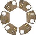Wedge Shape Placemats for Round Dinner Table Woven Vinyl Wipe Clean Non Slip Plastic Table Mats Set of 6（Khaki）