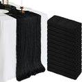12 Pack 10Ft Black Cheesecloth Table Runner 23 x 120 Inch | Gauze Rustic Boho by CKIKU
