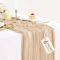 6 Pack Champagne Cheesecloth Table Runners 35x120 Inches Beige Cheese Cloth by BlueTopCoLtd