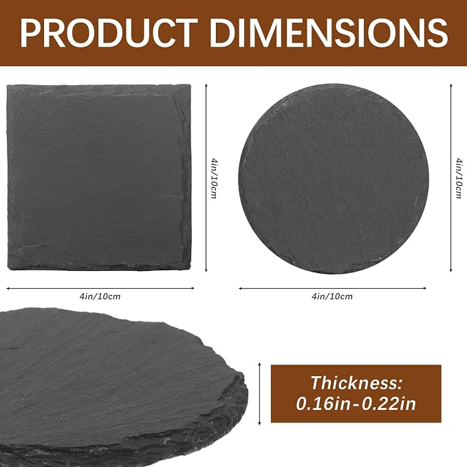 24pcs Slate Coasters, Hand Painted DIY, Scratch Resistant Bottom - Image 2