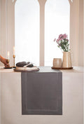 D'Moksha Homes Linen Charcoal Grey Table Runner 36 Inches - 100% Pure Linen Small Table Runner 14 x 36 Inch Ideal for Dresser, Coffee Tables, Spring, Easter - Classic Hemstitch