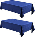 2 Pack Rectangle Tablecloth, 52x70 inch, Water Resistant Wrinkle Free Linen Textured Table Cloth Washable, Decorative Fabric Table Cover for Dining, Party and Camping, Royal Blue