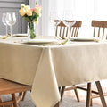 maxmill Jacquard Table Cloth Swirl Design Water Resistant Wrinkle Resistance Heavy Weight Soft Tablecloth for Kitchen Dinning Tabletop Decoration Square 70 x 70 Inch Beige