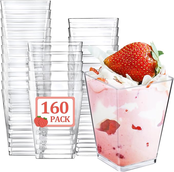 Eupako 160 Pack 5 OZ Plastic Mini Dessert Cups by Eupako