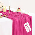 6 Pack Hot Pink Cheesecloth Table Runner Summer Sheer Fuschia Cheese Cloth by BlueTopCoLtd