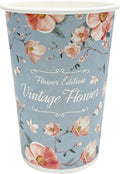 Vintage Floral Paper Cups for Hot Cold Drinks, Disposable Drinking Tea Coffee by ONETIMEPACK