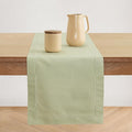 Solino Home Cotton Linen Table Runner Sage, Hemstitch Collection 14 x 90 in | by SolinoHome