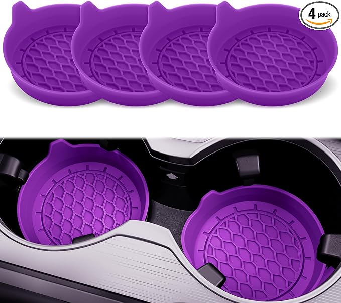 Car Cup Holder Coaster, Silicone Cup Holder Insert, Universal Non-Slip Cup by SINGARO