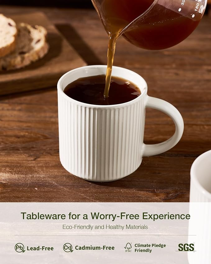 famiware Coffee Mug Set for 6, Star 12 oz Catering Mugs Cup Set - Image 8