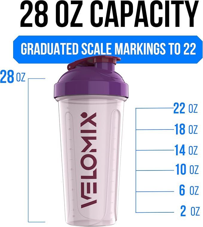 VELOMIX 2 Pack 28oz Protein Shaker Bottle - Image 4