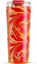 Meoky 24 oz Insulated Travel Coffee Mug: Leak Proof Lid, Lava Swirl | Stainless by MEOKY