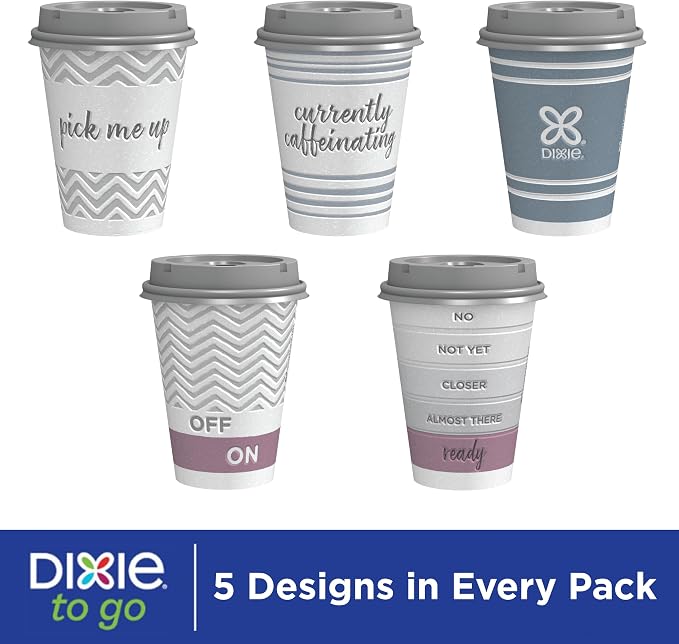 Dixie Paper Coffee Cups With Lids, 12 oz | 14 Count | Pack of 2 | Insulated | - Image 2