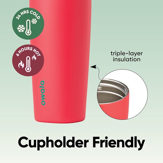 Owala SmoothSip Slider Insulated Stainless Steel Coffee Tumbler, Reusable Iced - Image 4
