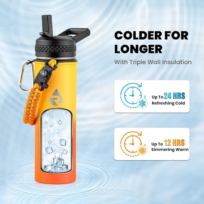 RAYMYLO Insulated Water Bottle 20 oz, Triple Wall Vacuum Stainless Steel | - Image 2