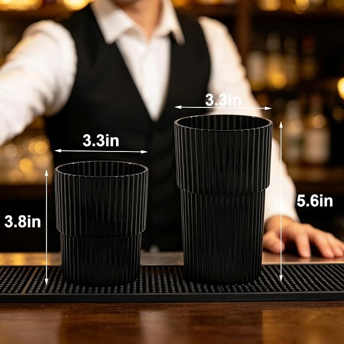12 Pack Plastic Wine Glasses, 16 Oz Highball Glasses & 12 Oz Cocktail Glasses - Image 7
