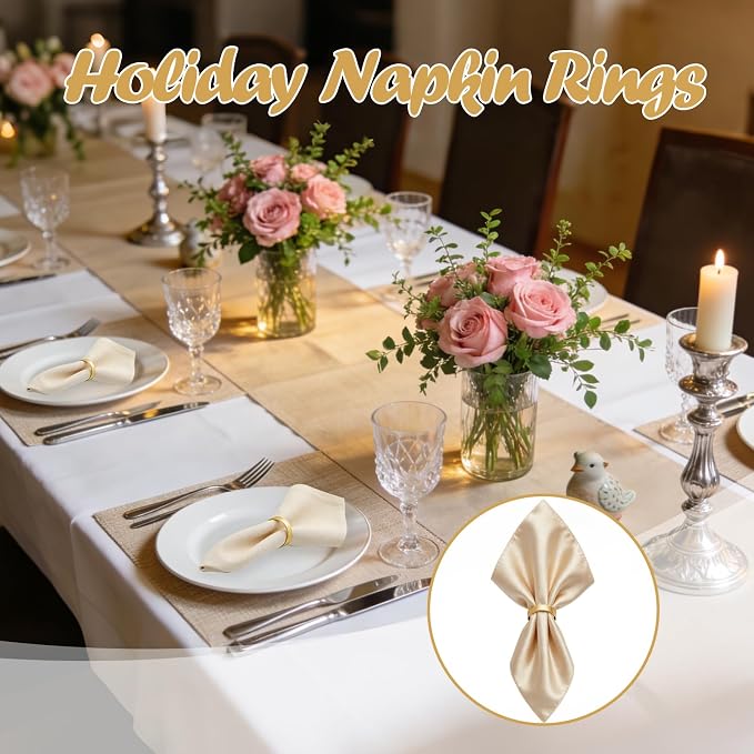 Napkin Rings Set of 12 Gold Napkin Holder Buckles | Napkin Ring Bulk - Image 4