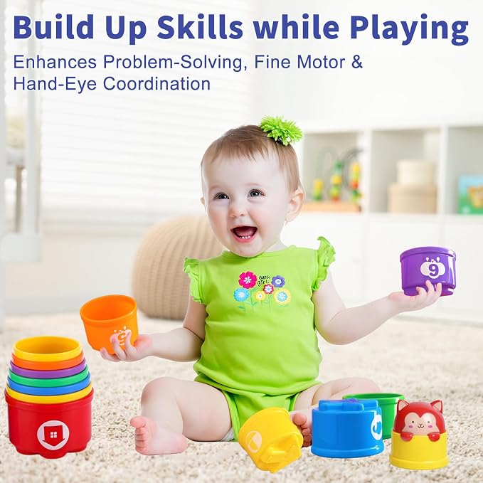 WEEJOYGAM Baby Stacking Cups for Toddlers 1-3 Babies 12-18 Months, Nesting - Image 2