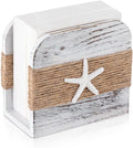 Natural Wooden Napkin Holder, Farmhouse Napkin Holders Upright Wooden Tissue Dispenser for Kitchen Dining Room Table Decor Indoor & Outdoor Use (Beach Style,White)