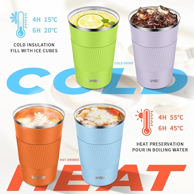 KETIEE Travel Mug 12oz: Insulated Coffee Mug - Image 2