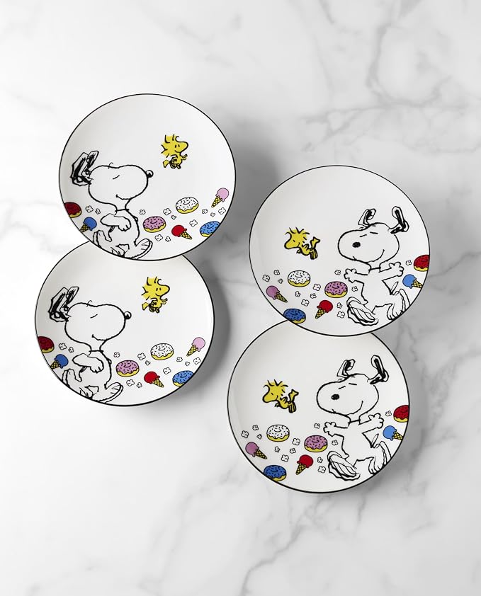 Lenox Chef Snoopy 4-Piece Accent Plates, Appetizer Plate Set - Image 2