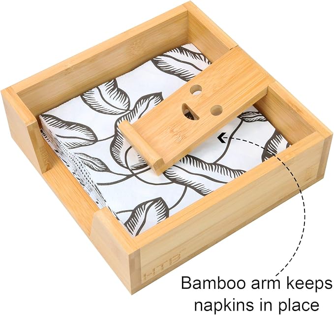 HTB Napkin Holder for Table, Napkin Organizer for Kitchen, Paper Napkin Holder Flat Napkin Basket