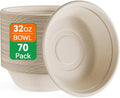 70 Pack 32 OZ Large Compostable Disposable Paper Bowls by ECOLipak