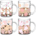 Tioncy 4 Pcs Halloween Ghost Coffee Mugs 12 oz Ghost Glass Cups by Tioncy