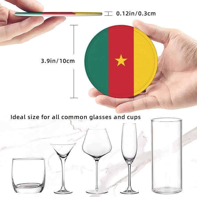 Cameroonian Flag Coasters for Drinks - Image 3