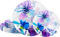 DaYammi 20Pcs Purple Plastic Plates with Watercolor Floral Plates Heavy duty Watercolor floral Plastic Plate 10.25 inch Dinner plates and 7.5 inch Dessert plates for Valentine's Day Party Wedding