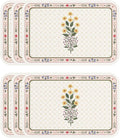 ISAENNE Floral Rectangle PVC Placemats Set of 6, Yellow Daisy Pattern Placemat, Waterproof and Heat-Resistant,Decoration for Kitchen,Dining, Parties, Holiday,12"*17"