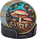 Mushroom Coasters for Drinks, Mushroom Decor Bar Drink Coasters for Coffee Table by petloverdoglovercommunity
