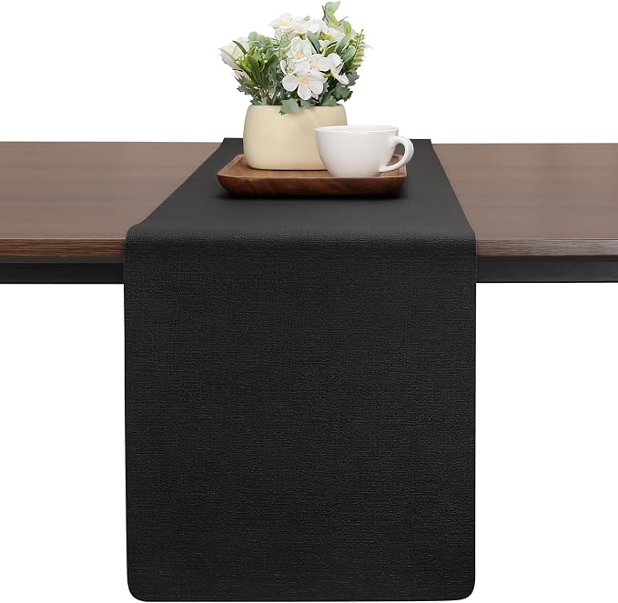 Table Runners 94 Inch Long, Dual-Sided Faux Leather Table Runner | Waterproof by Chitomars