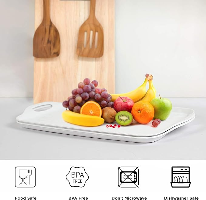 TP Large Serving Trays with Handles, Pure White | Rectangular Trays, Serving - Image 2
