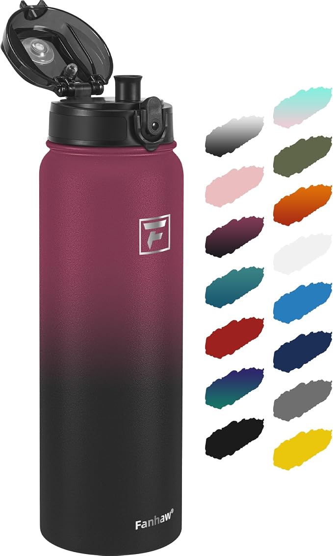 Fanhaw 32 oz Insulated Stainless Steel Water Bottle by FANHAW